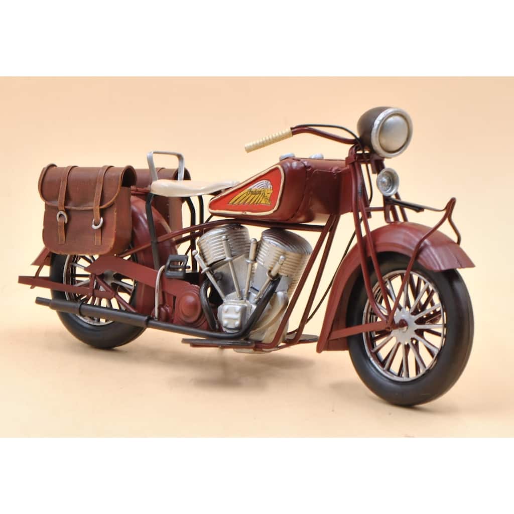 Handmade Indian Motorcycle 1:8 Tinplate Antique Style Metal Model Superb Artwork