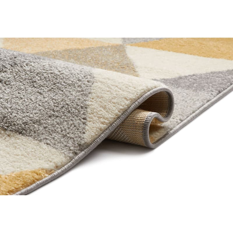Well Woven Melbourne Modern Abstract Gold Grey Mat Accent Rug - 2' x 3'