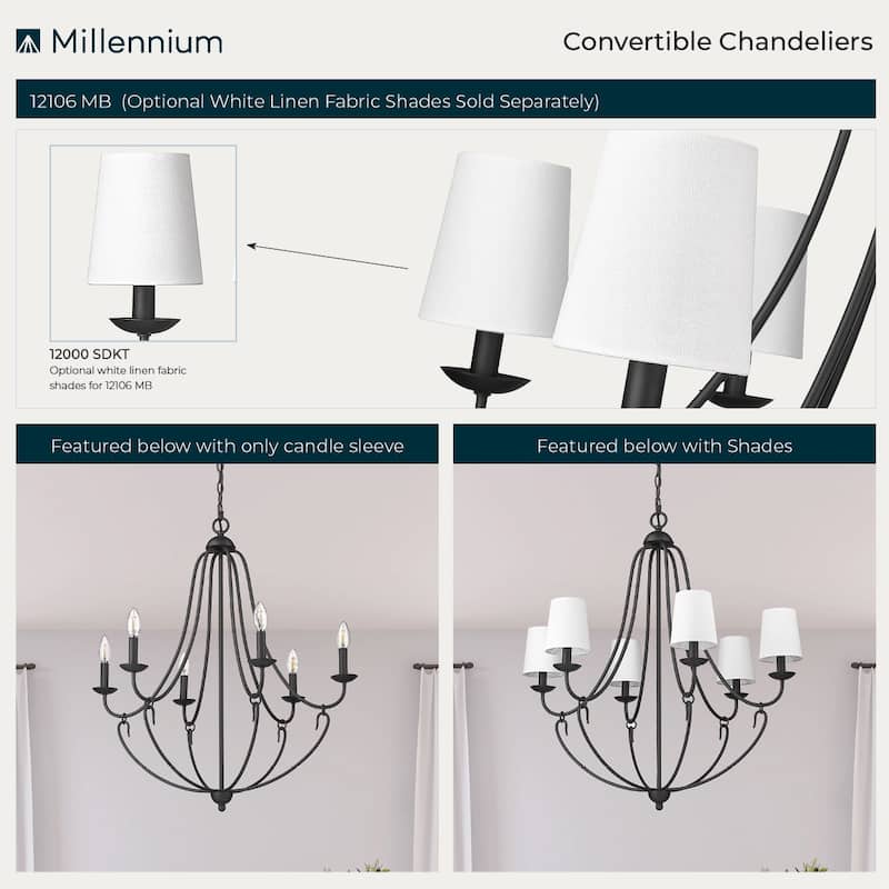 Millennium Lighting 12106 Eisley 6 Light 29" Wide Chandelier