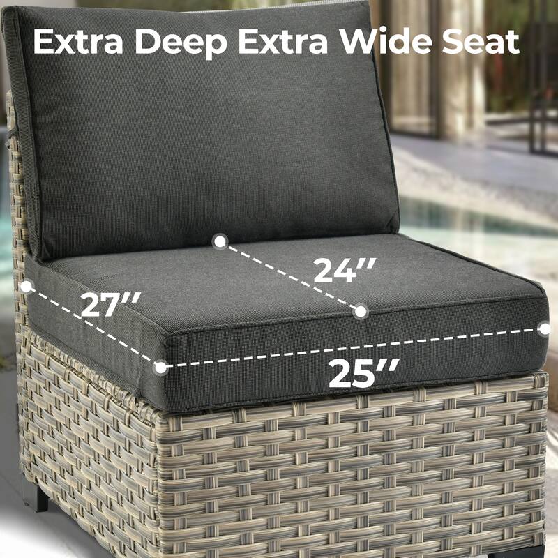 HOOOWOOO 6-piece Patio Furniture Conversation Set with Coffee Table