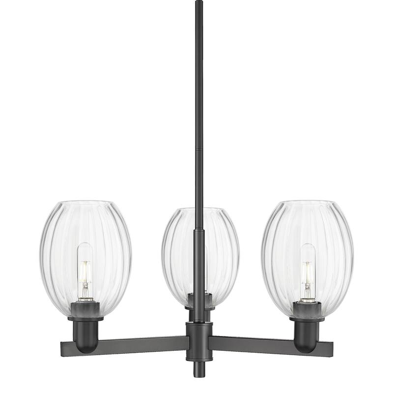 Innovations Lighting 716-3CR-13-18 Preston Chandelier Preston 3 Light - Matte Black / Clear