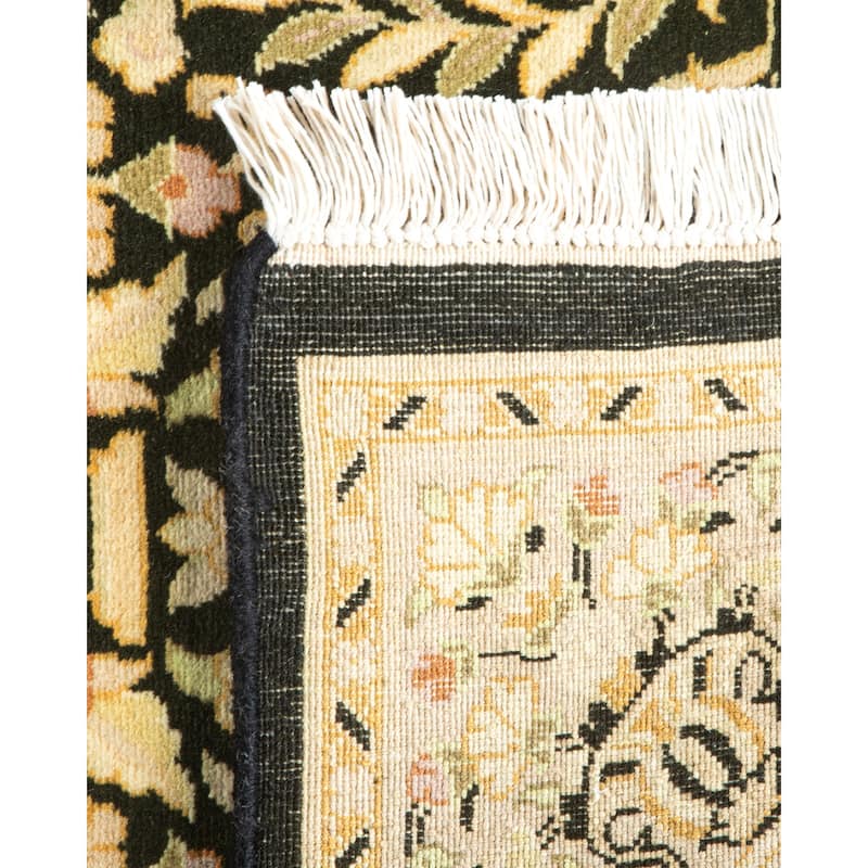 Overton Handknotted Wool Traditional Oriental Black Runner