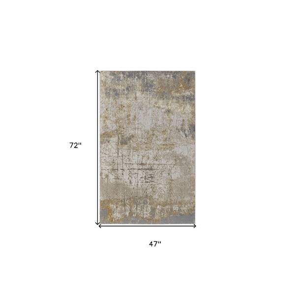Glam Style Rectangle Rug with Abstract Pattern - 72' X '47' X '0.39 ...