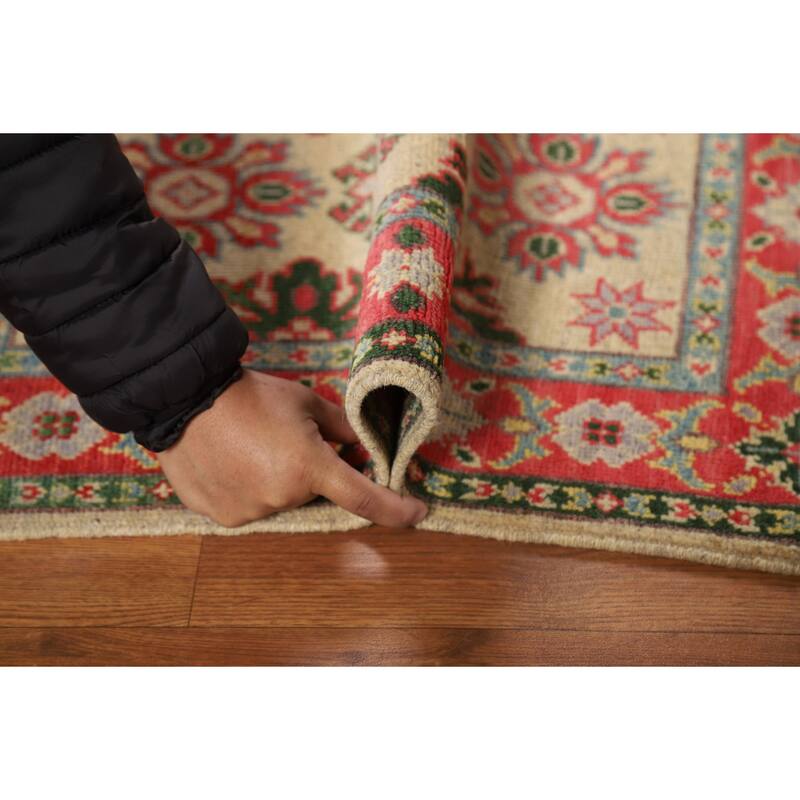 Geometric Kazak Foyer Rug Hand-Knotted Wool Carpet - 2'0" x 3'0"