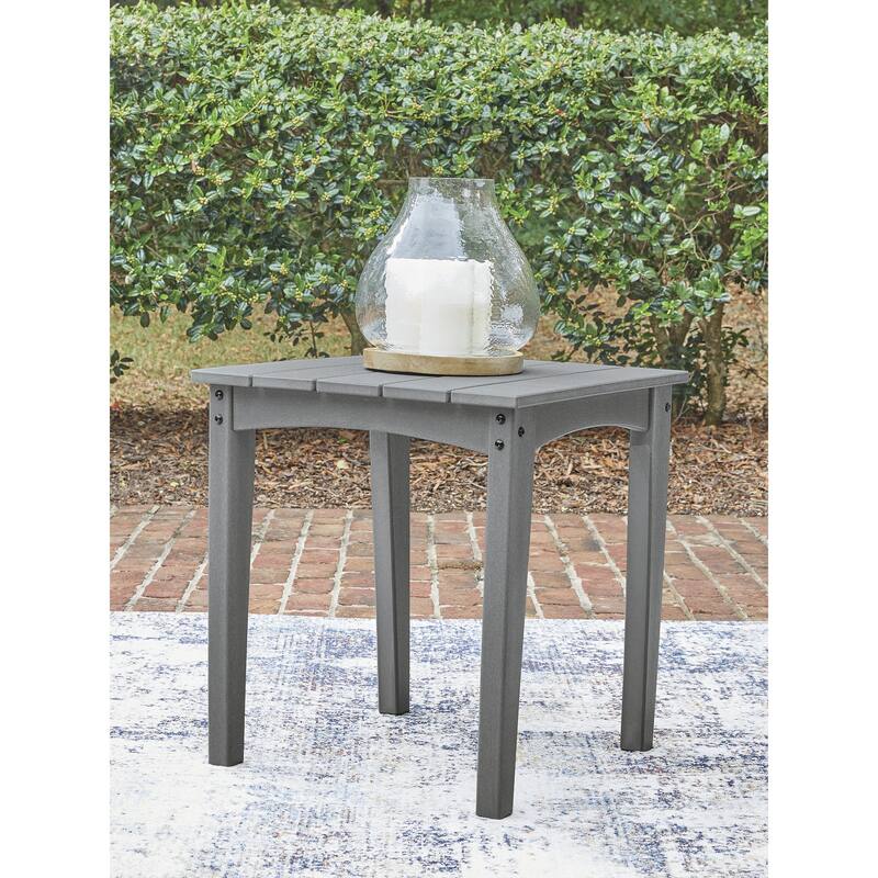 Signature Design by Ashley Lone View Bay Gray Outdoor End Table - 21.38" W x 21.5" D x 23.13" H