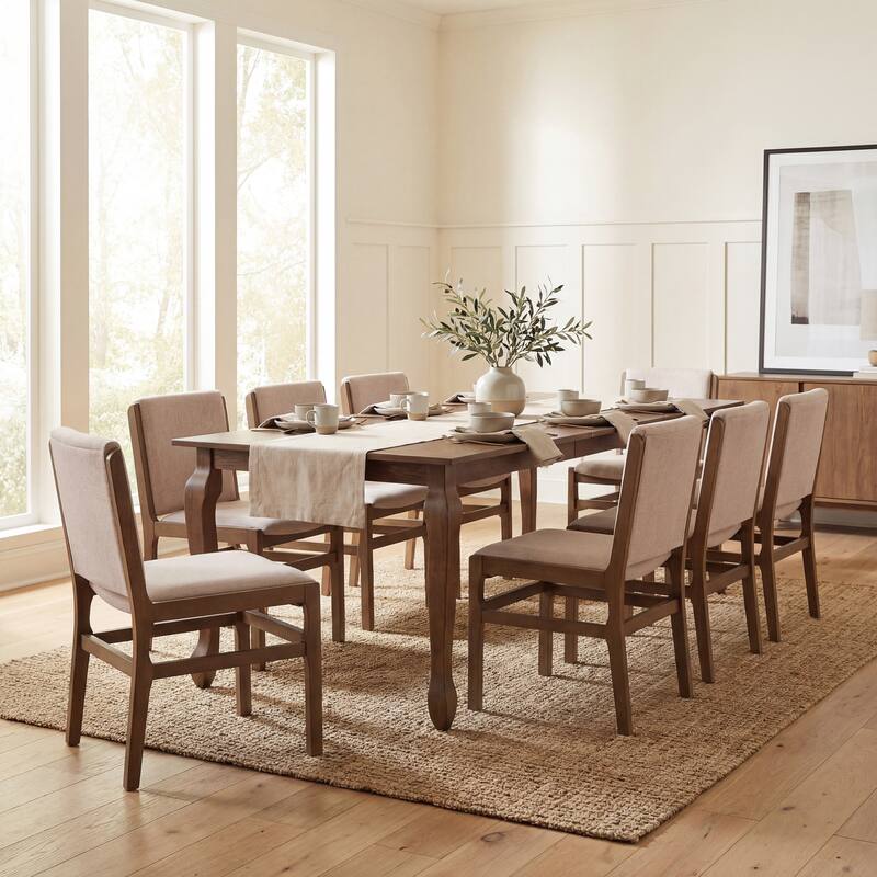 Christopher Knight Home - French Country Extendable Dining Set with Butterfly Leaf Table & Upholstered Armless Dining Chairs