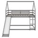 preview thumbnail 14 of 27, Twin Size Bunk House Bed with Slide and Ladder,House Shape Bunk bed with Slide