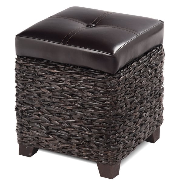 Shop Black Friday Deals On Gymax 3 Piece Bench Foot Rest Hassocks Rattan Stools Leather Ottoman Seating Storage Overstock 22833865
