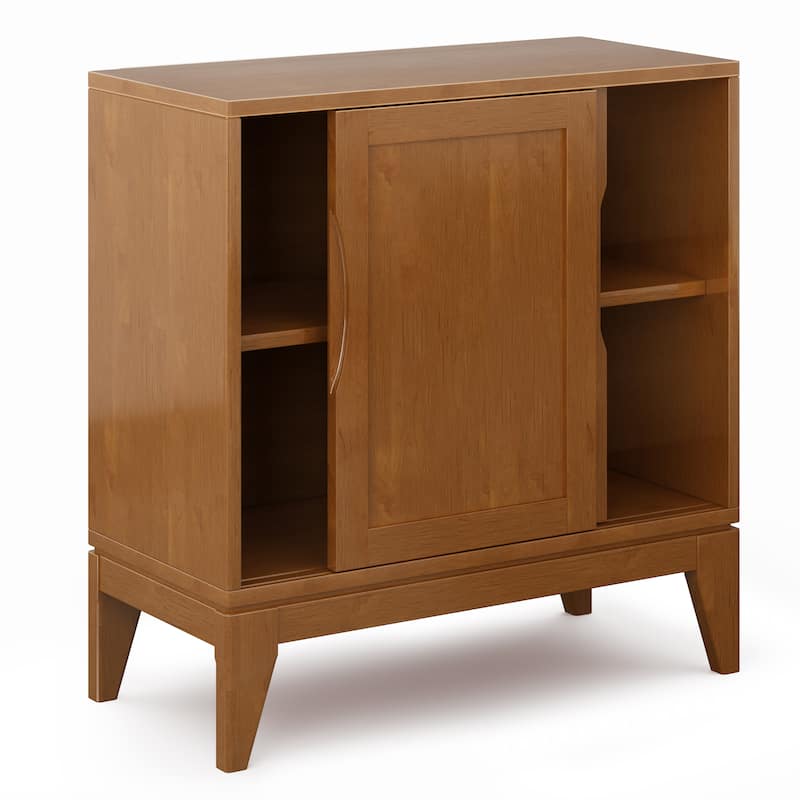 WYNDENHALL Pearson SOLID HARDWOOD 30 inch Wide Mid Century Modern Low Storage Cabinet - 30"w x 14"d x 31"h