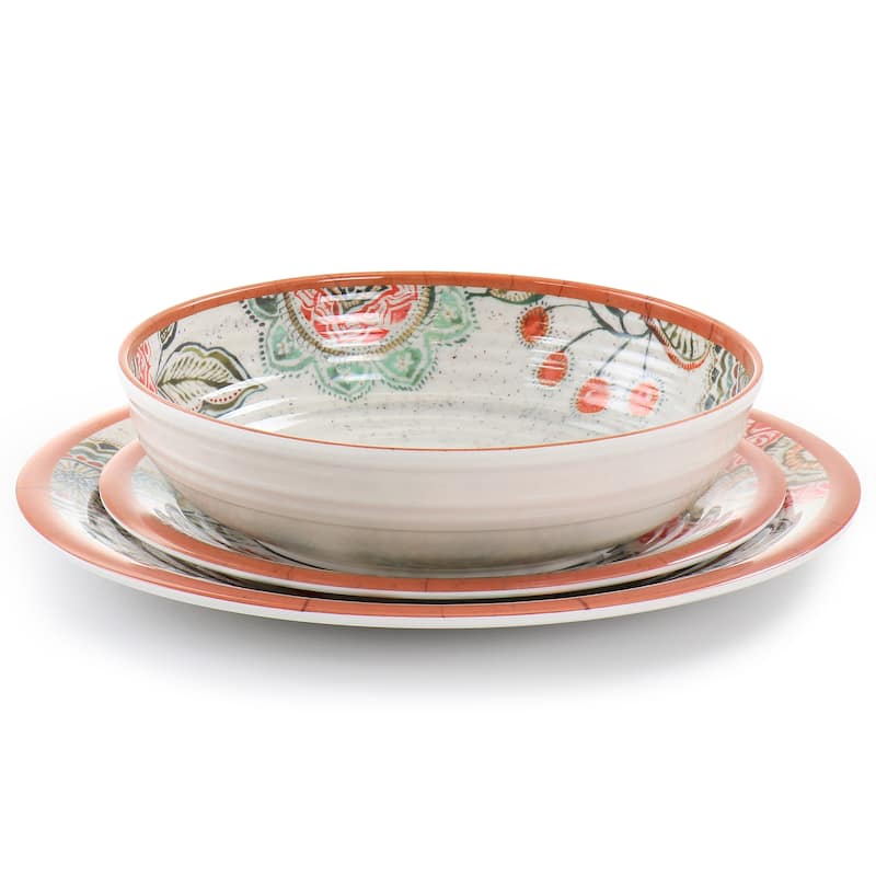 12 Piece Cottage Melamine Dinnerware Set