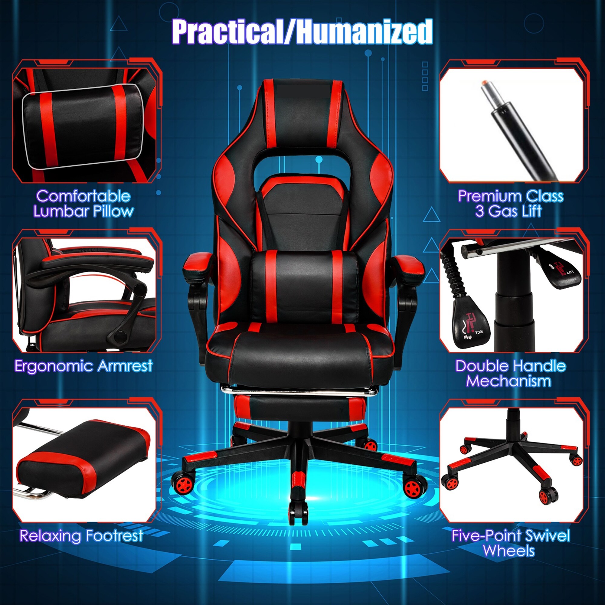 Gymax massage gaming chair clearance