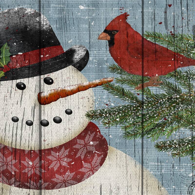 Joy to the World Snowman Canvas Art Print