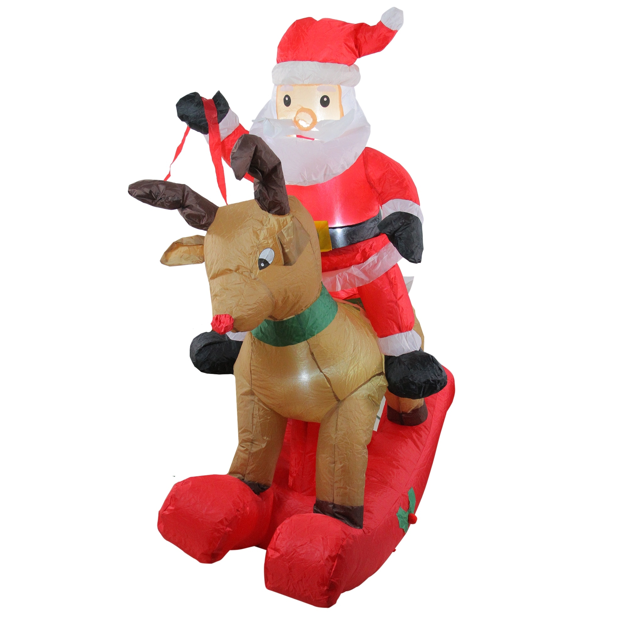 Shop 4 75 Inflatable Rocking Reindeer Santa Lighted Christmas