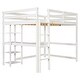 preview thumbnail 13 of 91, Modern Solid Wood Loft Bed with Built-in Desk, Safety Ladder