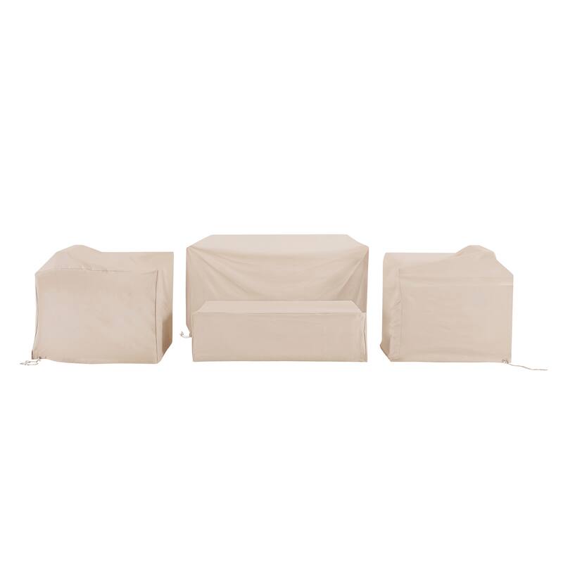 Crosley 4Pc Furniture Cover Set Tan Loveseat, 2 Chairs, Coffee table