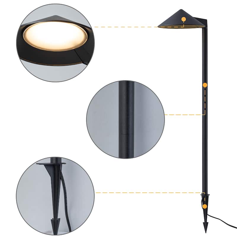 C Cattleya Low-Voltage Matte Black Aluminum 3000K LED Outdoor Path Light