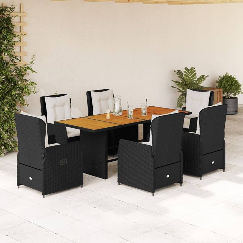 vidaXL Garden Dining Set Black, Cream White - 31.5 x 74.8 x 29.1 in