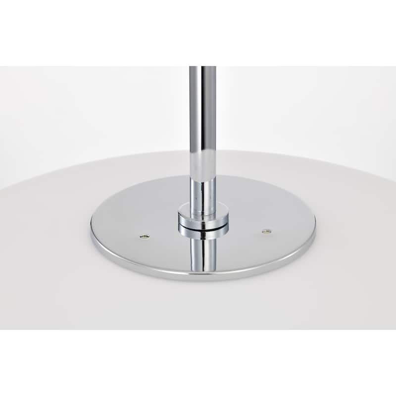Caio Chrome Pendant Light with Oval Disk Frosted Glass Shade