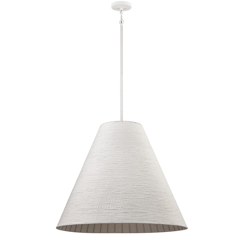 Elk Home Sophie White Coral Finish With White Paper Rope Shade Pendant