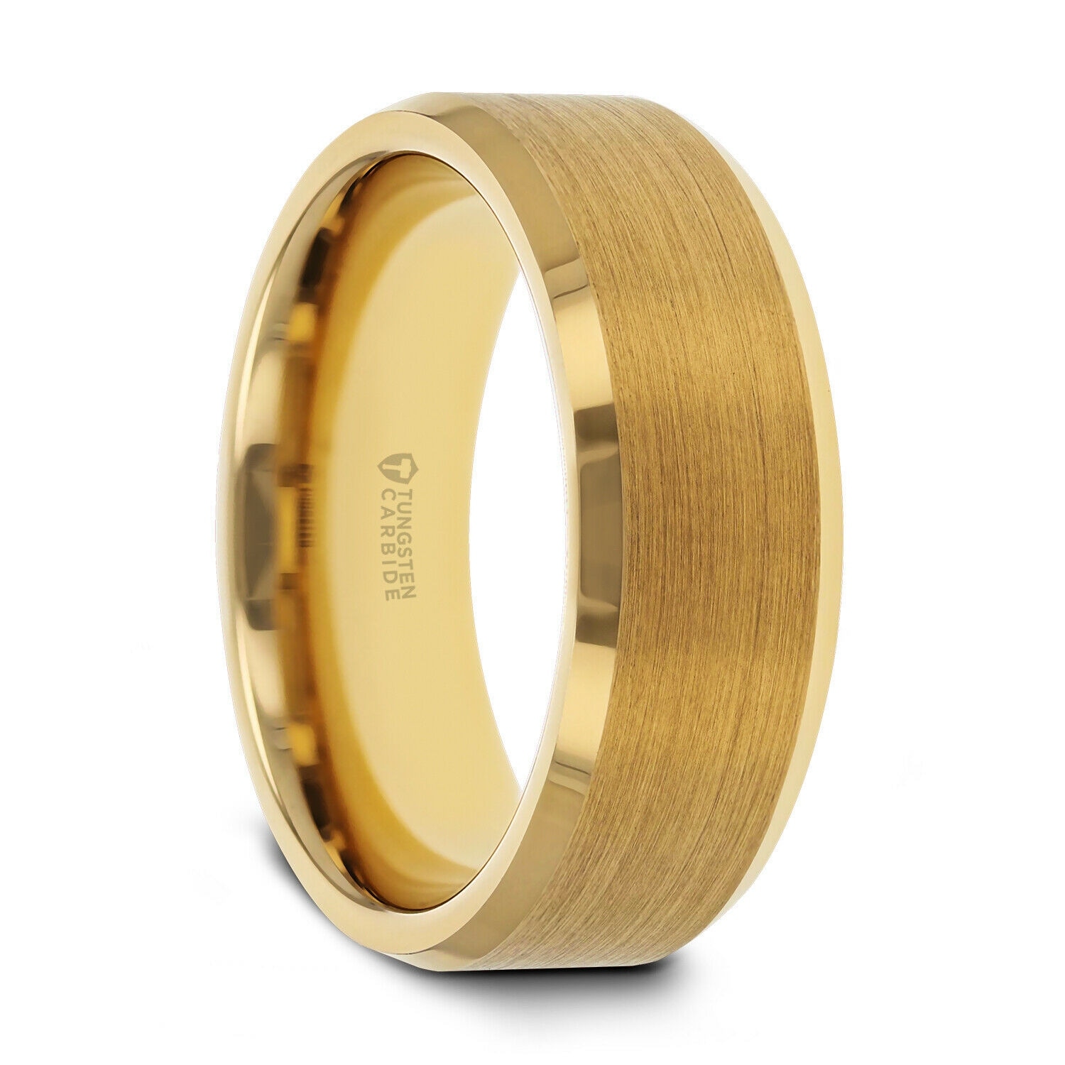 Tungsten 6mm Yellow Gold Plated Center Wedding Band