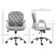 preview thumbnail 3 of 7, Button Tufted Desk Chair, Velvet Vanity Chair with Back and Wheels, Swivel Rolling Chair with Adjustable Height - N/A