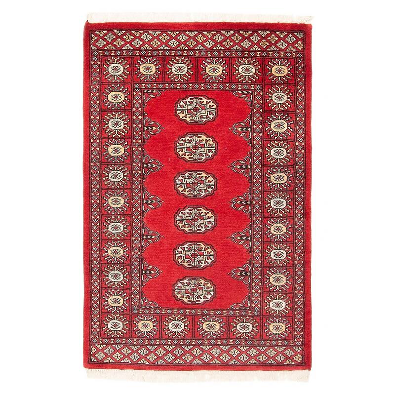 ECARPETGALLERY Hand-knotted Finest Peshawar Bokhara Red Wool Rug - 2'8 x 4'1 - Red - 2'8 x 4'1