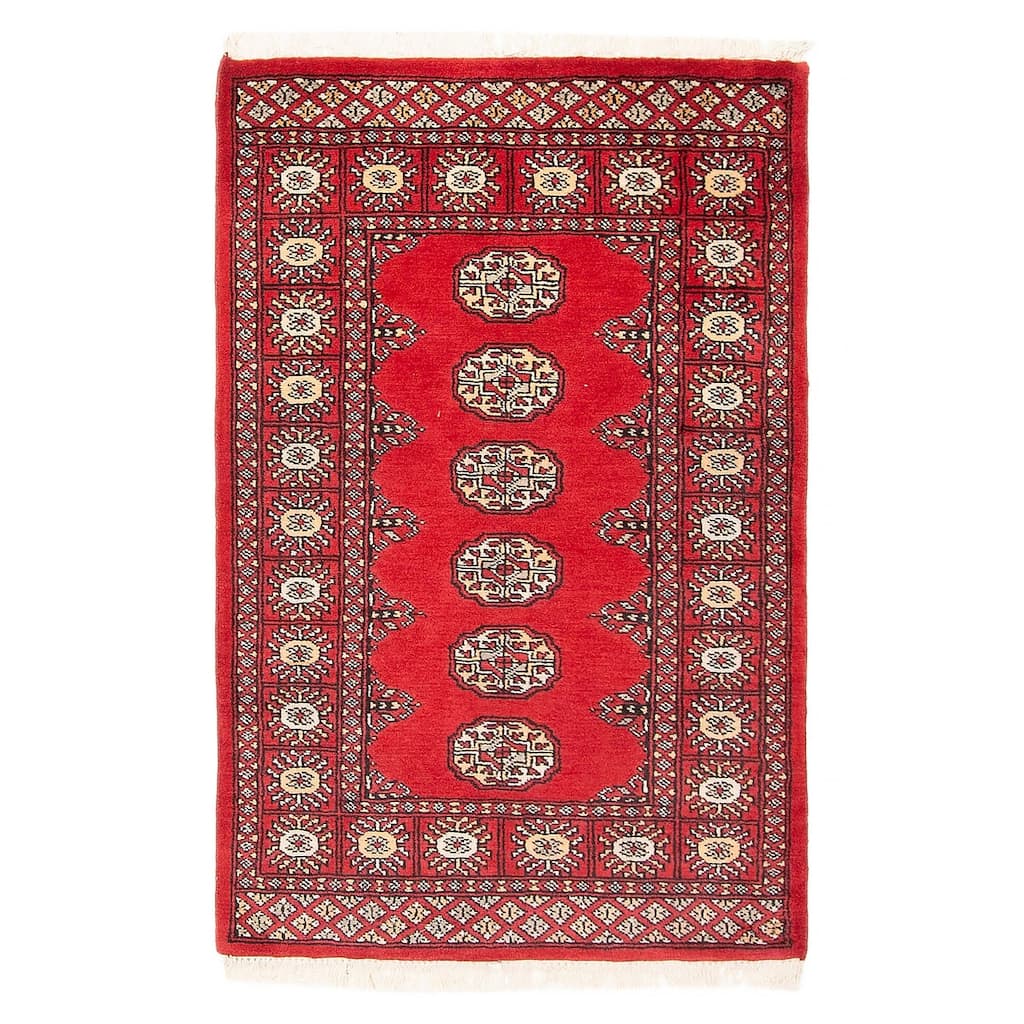 ECARPETGALLERY Hand-knotted Finest Peshawar Bokhara Red Wool Rug - 2'8 x 4'1