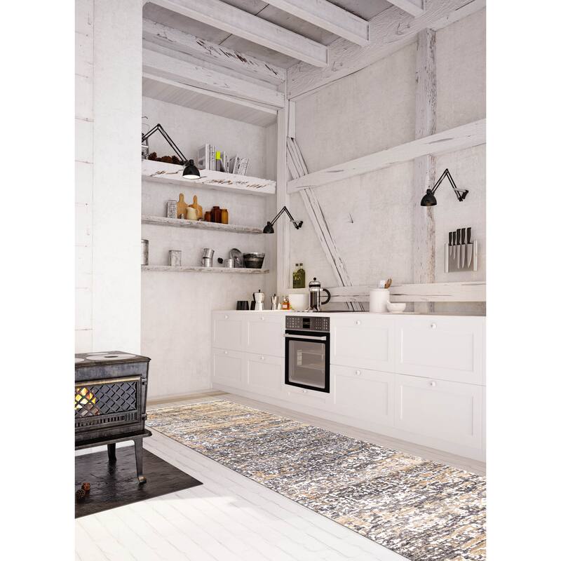 ECARPETGALLERY Hand-knotted Legacy Taupe Silk, Wool Rug - 2'5 x 10'1