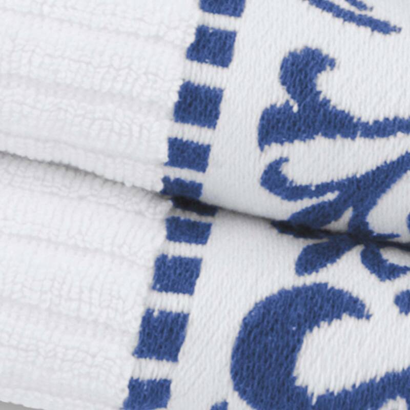 Superior Athens Cotton Floral Border Greek Key 6-Piece Towel Set