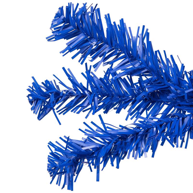 Pre-Lit Medium Artificial Pine Christmas Tree - 7' - Royal Blue - Clear Lights - 7 Foot