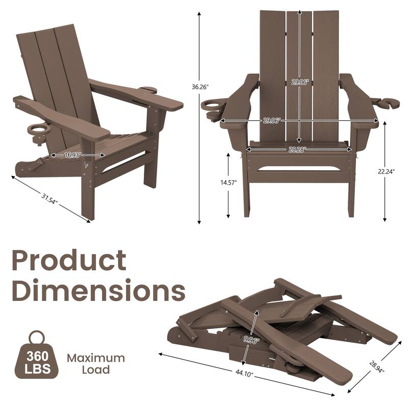 Foldable HDPE Modern Chair with Dual Cup Holders