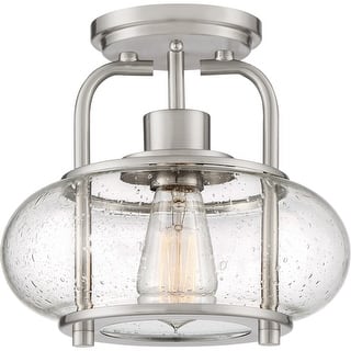 Trilogy 1-Light Semi-Flush Mount in Brushed Nickel