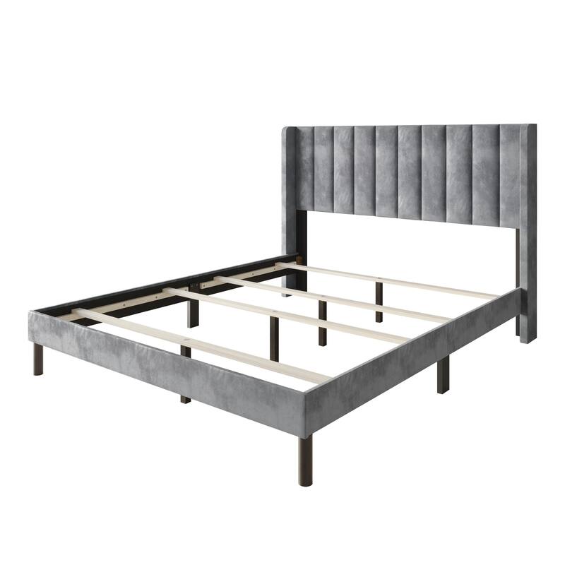 Clayfell Herrin Upholstered Wingback Panel Bed