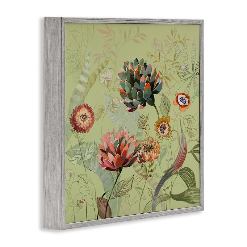 Stupell Traditional Vintage Foliage Framed Giclee Art Design By Dusza
