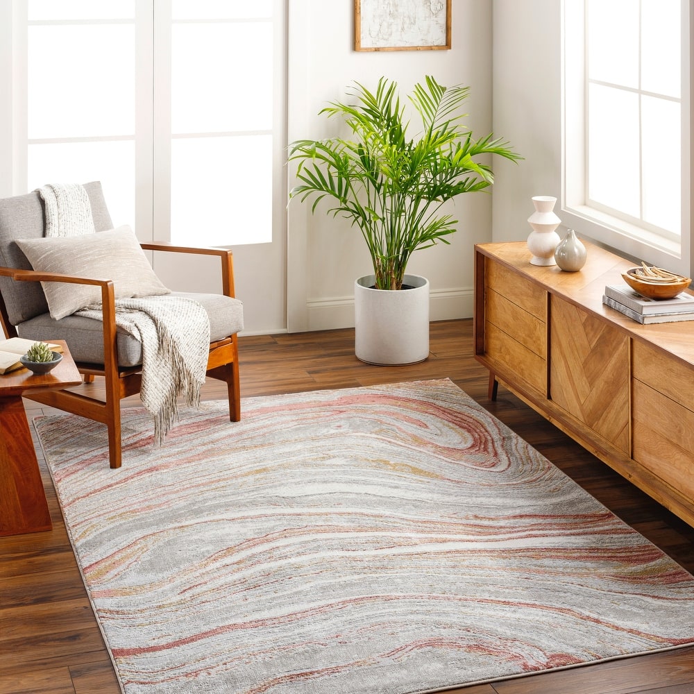 Livabliss San Fran Marbled Abstract Area Rug