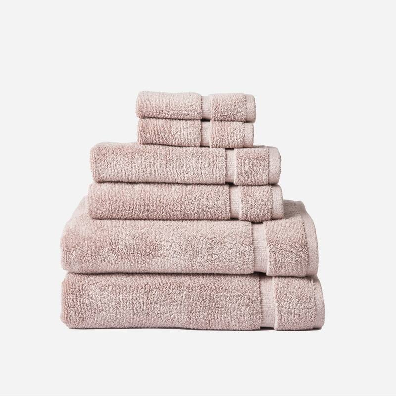 Splendid Super Soft 100% Cotton Oversized 6-Piece Bath Towel Set - Rose Hip