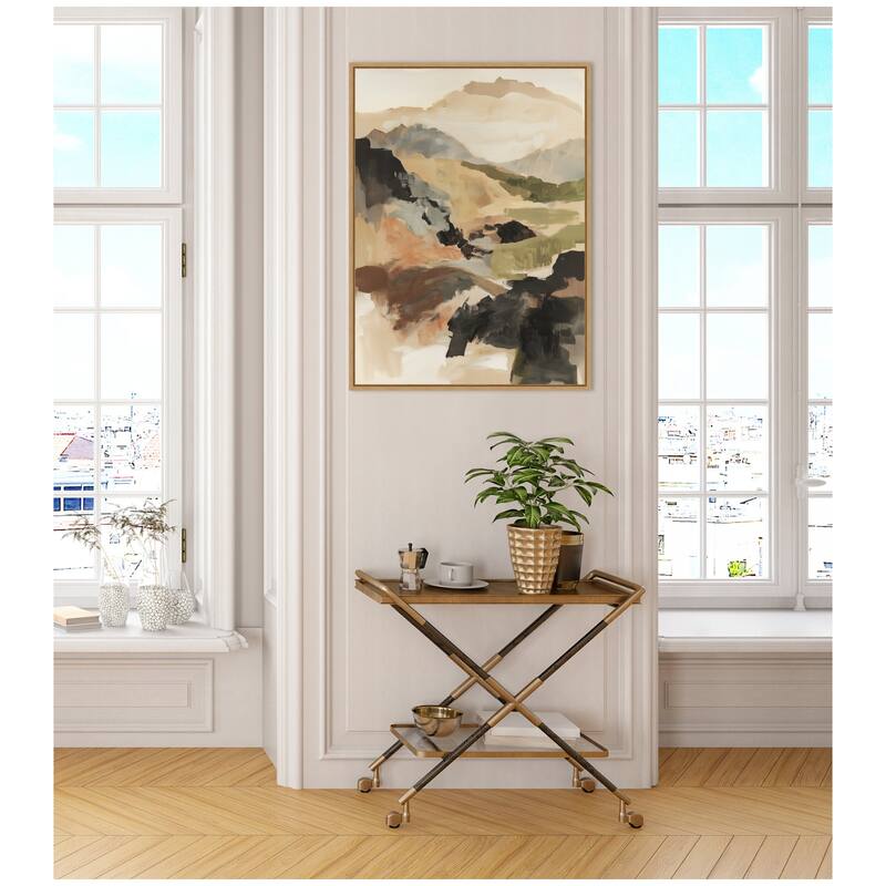 Kate and Laurel Sylvie Tonal Mountains II Framed Canvas by Amy Lighthall