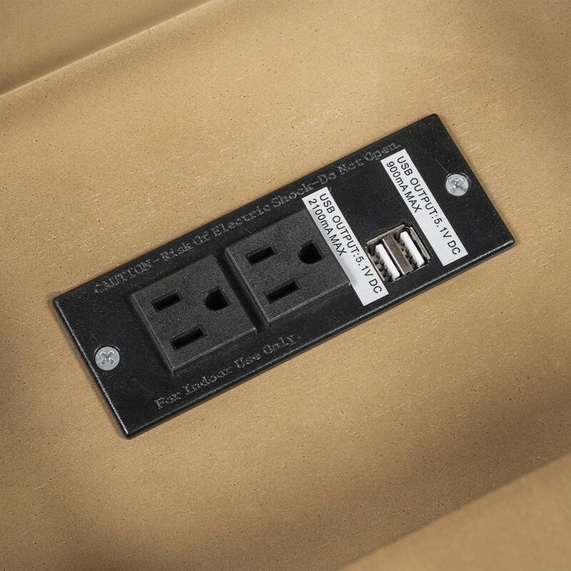 End Table Flip Top Side Table with USB Ports and Bookshelf