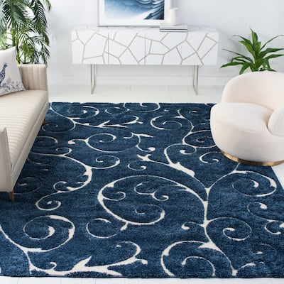 SAFAVIEH Florida Shag Shahin Scroll 1.2-inch Thick Textured Rug
