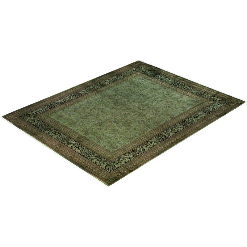 Overdyed One-of-a-Kind Hand-Knotted Area Rug - Green - 8' 2" x 10' 4"