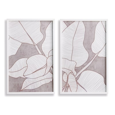 palm leaf prints, set of 2