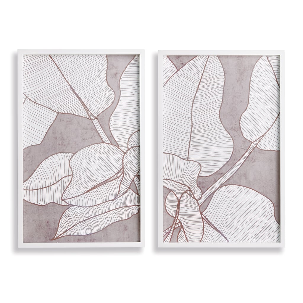 palm leaf prints, set of 2