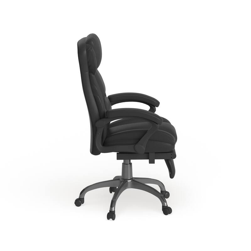 High Back LeatherSoft Reclining Ergonomic Chair with Outer Lumbar Cushion