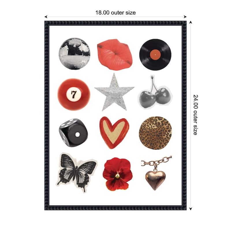 Kate and Laurel Cool Girl Collage by Megan Ryan Framed Canvas Wall Art Print