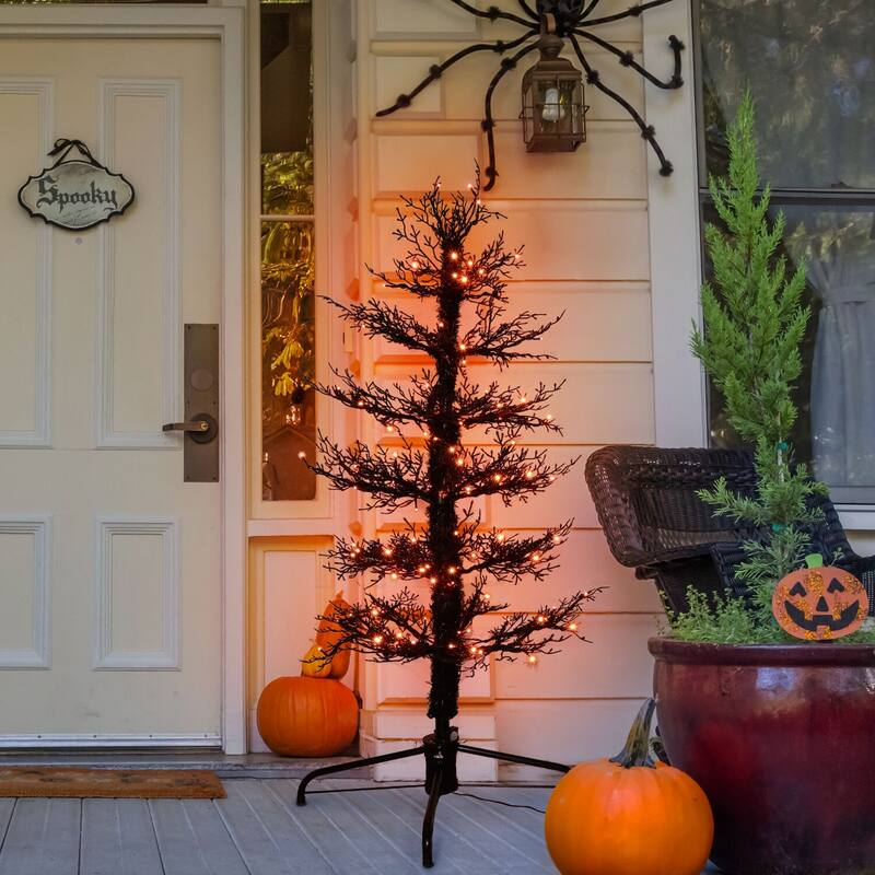 Haunted Hill Farm 5-ft. Dancing Halloween Tree with Orange LED Lights and Sound