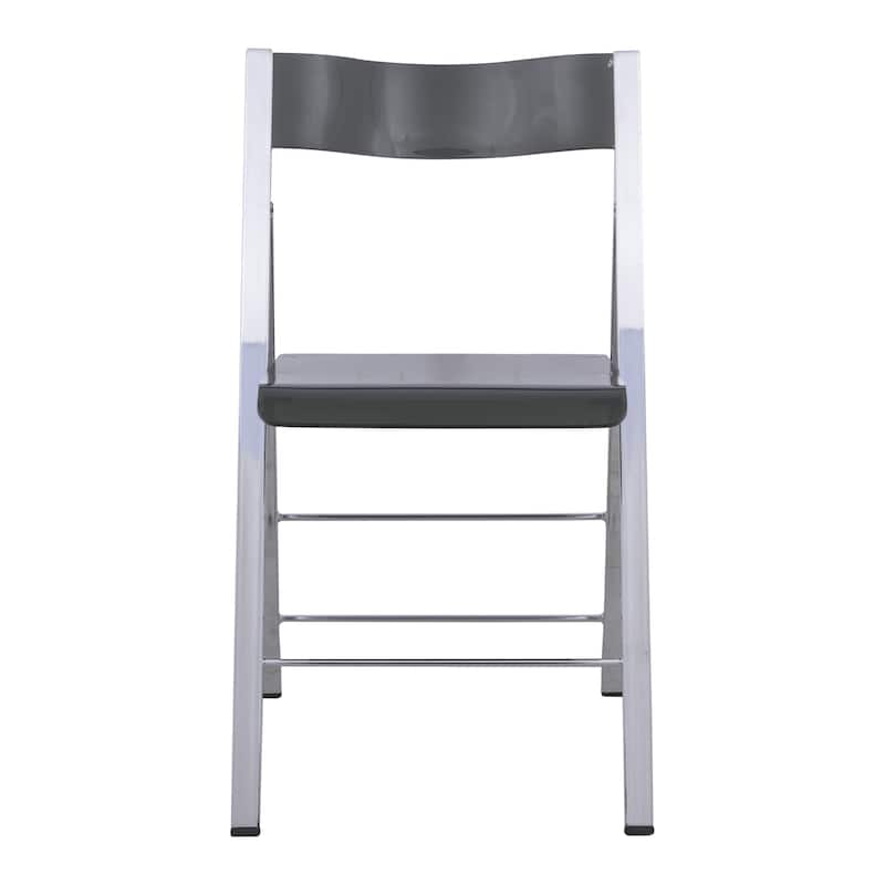 LeisureMod Menno Modern Acrylic Folding Chair - Red - 4 x 30 x 16.5