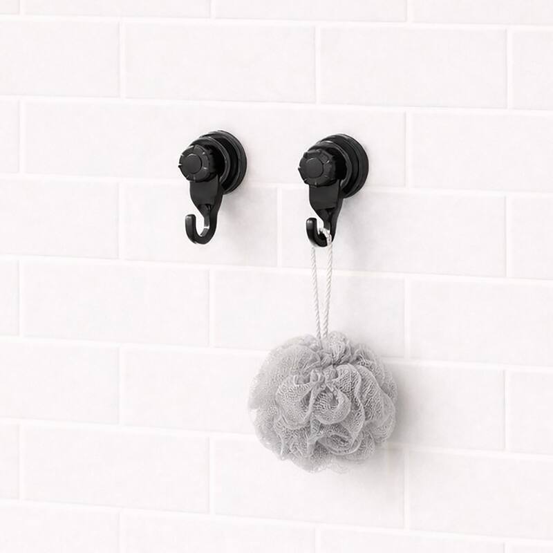 Set of 2 Strong Hold Vacuum Suction Cup Hooks for Shower