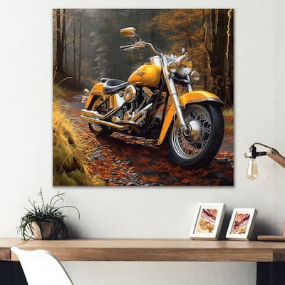 Designart "Trailblazing Motorcycle Adventure" Motorcycle Canvas Wall Art