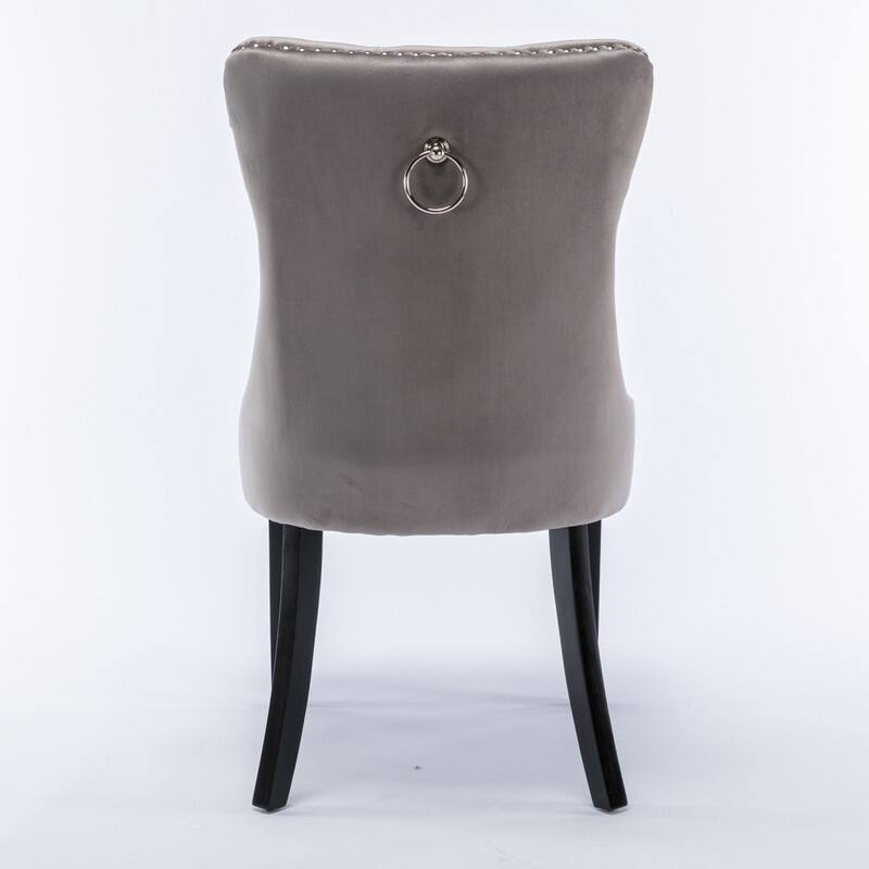 Tufted Velvet Dining Chairs with Nailhead Trim (Set of 2)