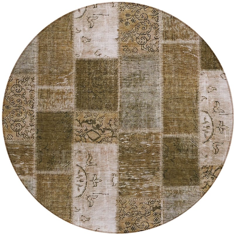 HomeRoots Patchwork Traditional Rectangle Outdoor Rug